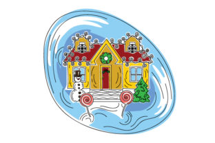Abstract House Christmas Crafts: Festive Art Review