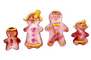 Charming Gingerbread Family for Christmas Crafts