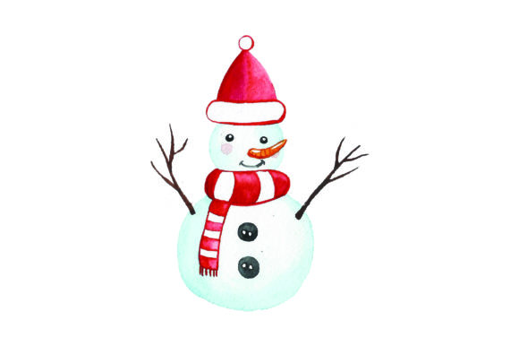 Charming Snowman with Santa Hat for Christmas Crafts
