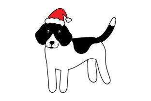 Christmas Beagle for Crafts and Holiday Design