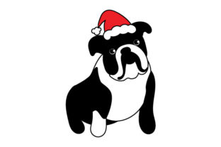Christmas Bulldog for Crafts and Branding