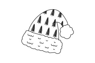 Christmas Hat Line Art Style for Crafts