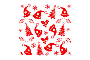 Christmas Hat with X-mas Tree Pattern for Crafts