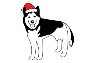 Christmas Husky for Crafts and Festive Branding