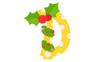 Christmas Letter D for Crafts and Branding