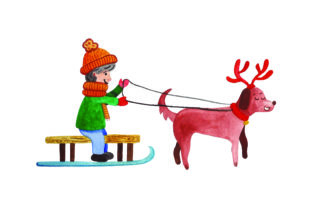 Embroidering the Festive Dog Sleigh Design