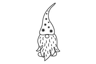 Scandinavian Gnome Line Art for Christmas Crafts