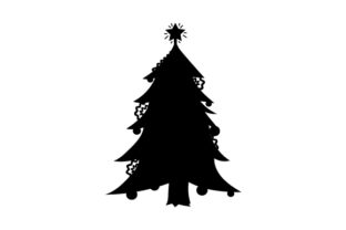 Silhouette of Christmas Tree for Crafts & Branding
