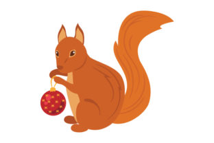 Squirrel Holding Ornament: A Festive Touch for Christmas Crafts