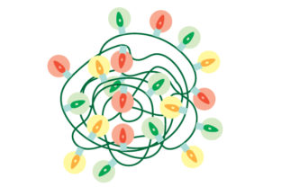 Tangle of Christmas Lights for Crafts & Design